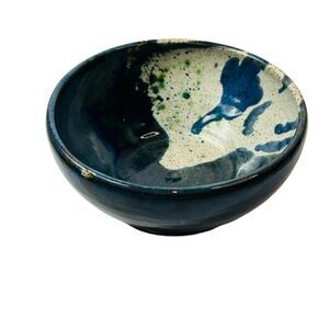 Blue Drip Glaze Studio Art Pottery Bowl Vintage 1986 Signed Joseph 6"